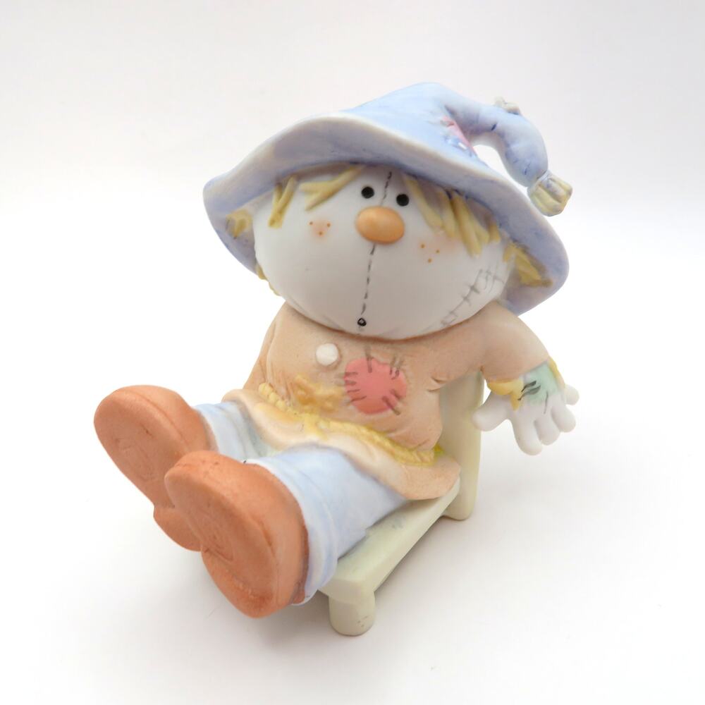 Vintage Bumpkins Fabrizio George Good Scarecrow Chair Figurine Taiwan 1980s